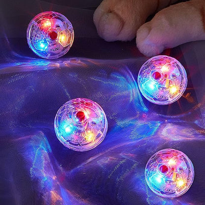 Jecery 9 Pcs Light Up Cat Balls Ghost Hunting LED Motion Activated Cat Toy Interactive Lighted Ball Pet Glowing Mini Running Exercise Toys for Kitten Dog Pet Animals Activity(Transparent)