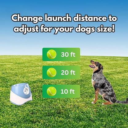Automatic Ball Launcher for Small, Medium Dog/Puppy with 6 Small Tennis Balls