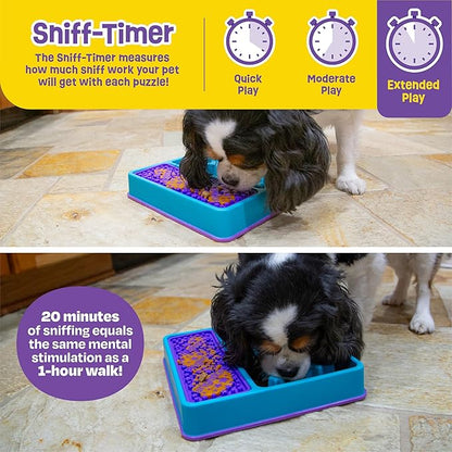 Brightkins Square 2-in-1 Slow Feeder Bowl and Lick Mat - Slow Feeder Dog Bowls, Dog Bowls for Fast Eaters, Interactive Puppy Bowl, Cat Food Puzzle, Puzzle for Dogs, Pet Dishwasher Safe Lick Mat