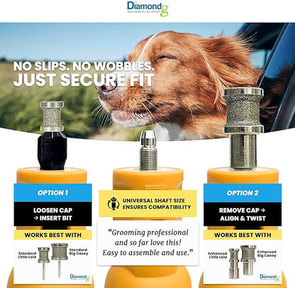 Diamondg Cordless Dog Nail Grinder with Quiet Sound & LED Tip for Large & Small Dogs, 4hrs. Runtime - Electric Dog Nail Trimmer, Heavy Duty Rotary Tool Alternative to Toenail Clippers & Filers