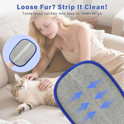 Pet-Hair-Removal-Glove, Reusable Cat & Dog Deshedding Glove for Sofa, Furniture, Couch, Carpet, Car Seat, Efficient-Double-Sided-Electrostatic-Pet-Grooming-Mitt, Quick Cleaning Fur Remover Tool 1PCS