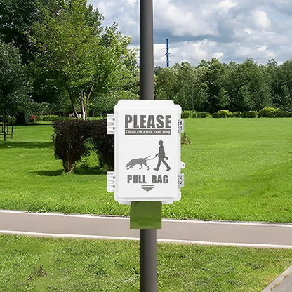 Dog Poop Bag Dispenser, Waterproof Outdoor Dog Bag Dispenser Holds Up to 8 Rolls of Waste bags, Outdoor Wall, Stake, Pole, Fence Mounted (dispenser+8rolls+lock)