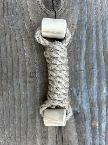Coffee Wood Dog Toy - Eco-Friendly Durable Hemp Rope for Chewing & Tugging, Non-Toxic Natural Wood Dog Toy for Indoor & Outdoor Play, Medium Dogs, Pack of 1