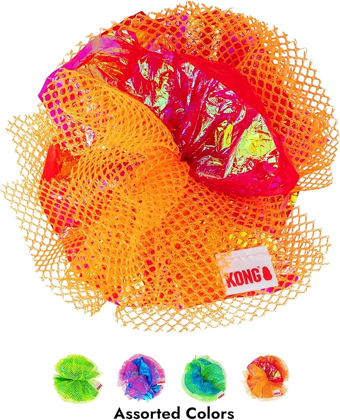 KONG Crackles Cat Toy – Crinkle Sounds, with Catnip, and Treat-Hiding Fun (Fluff Balls)