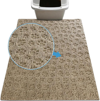 Drymate Cat Litter Box Mat, Litter Trapping Mat, Waterproof, Urine-Proof, Absorbent, Machine Washable, Soft on Paws, Contains Mess, Protects Floors, Kitten Supplies, Tan, 28x34 XL