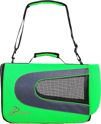 Pawer 18” x 11”x 11” Soft-Sided Foldable Airline Approved Pet Carrier for Cat, Puppy and Small Dog, Washable 600D Oxford Fabric, with Handle and Strap for Carry, Multiple Colors Available