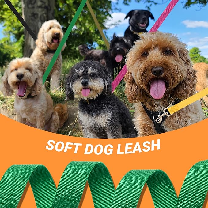 24 Pcs Dog Leashes for Small Medium Large Dogs, 6FT Lead Short Dog Leash with Swivel Hook for Walking, Training, Hiking, Rescues, Grooming, Shelter, Outdoor