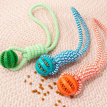 Dog Toy Interactive Chewing Rope Ball Toys Natural Cotton Washable Durable Tug of War for Small Medium Dogs Puppies Training Playing Teeth Cleaning (Drop Ball) (Orange)