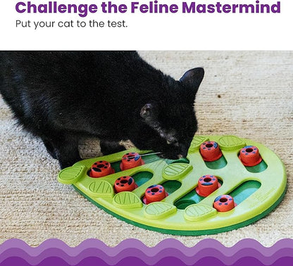 Catstages Nina Ottosson Buggin' Out Puzzle & Play – Interactive Cat Puzzle Feeder for Indoor Cats, 16 Hidden Treat Compartments, Slow Feeder, Durable & Easy-Clean, 13in x 9.5in