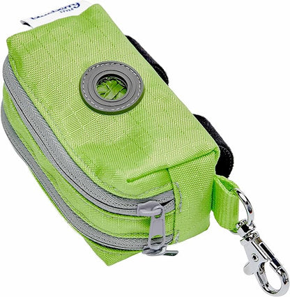 Blueberry Pet Neon dog waste bags Dog Poop Bags Rolls Dispenser for Dog Leash, 2 Auto Locking Zipper Dog Poop Bags Holder, Durable Polyester, Includes Free Roll, Ideal for Pet Parents & Walkers