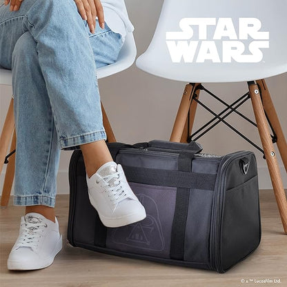 Star Wars for Pets Darth Vader Soft Pet Carrier 15” x 9” x 9” Black | for Pets 15 x 9 x 9 Dog Travel Bag| Luggage Carrier for Dogs, Fits Under Plane Seat (FF19635)