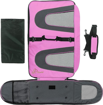 Pawer 18” x 11”x 11” Soft-Sided Foldable Airline Approved Pet Carrier for Cat, Puppy and Small Dog, Washable 600D Oxford Fabric, with Handle and Strap for Carry, Multiple Colors Available