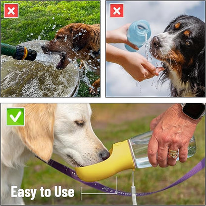 Mr. Pen Portable Dog Water Bottle - 19oz, Large, Yellow, Travel Dog Water Bottle Dispenser, Not Dishwasher Safe