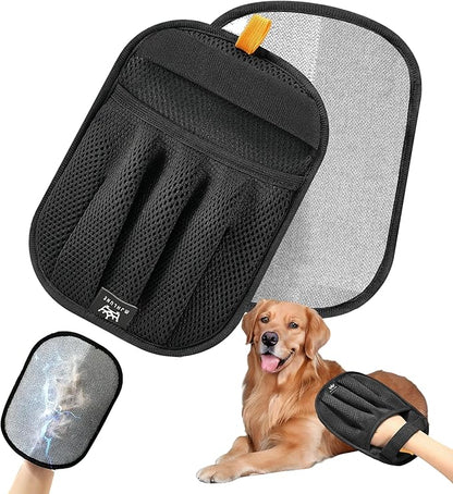 Pet Hair Removal Glove for Cats & Dogs, Five-Finger Electrostatic Reusable Gloves for Removing Fur from Couch, Carpet, Clothing & Car Seats