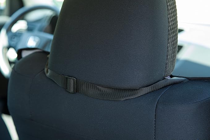 IRIS USA, Inc. Medium Dog Car Seat Cover, Single Seat Water-Resistant Easy Install Standard Size Car Seat Cover Protects Against Dirt and Animal Hair for Pet Dog Cat, Gray Stripes