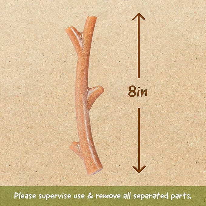 Arm & Hammer for Pets Barkies Tree Branch Compressed Wood Collection, 8 Inch Bacon Flavored Wood Blend Chew Toy for Dogs - Faux Stick, Splinter-Free, Alternative to Chewing Sticks - 2 Pack