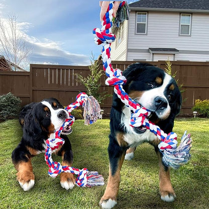 Youngever 3.5 Feet Tough Rope Toys for Aggressive Chewers, XL & Medium Dog, Indestructible Rope for Large Breed Dog Tug War Teeth Cleaning (5 Knots)