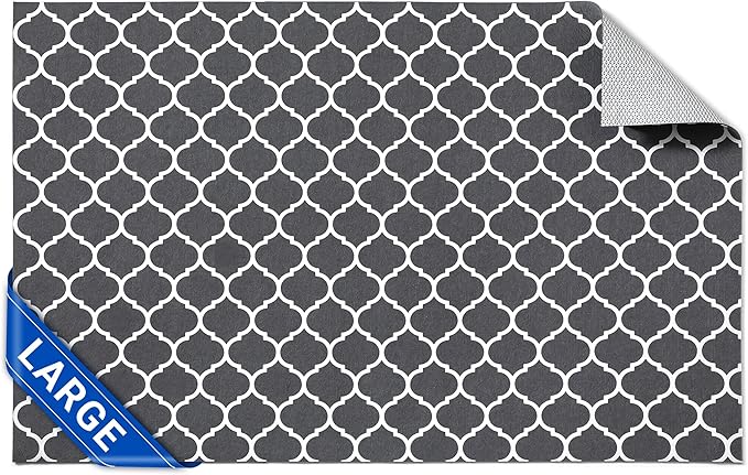 Cooyes Large Dog Food Mat 24"×36", Ultra-Absorbent Dog Bowl Mat for Food and Water, Pet Feeding Mat with Non-Slip Rubber Back, Cat Placemats with Water-Locking Bottom That Protects Floors
