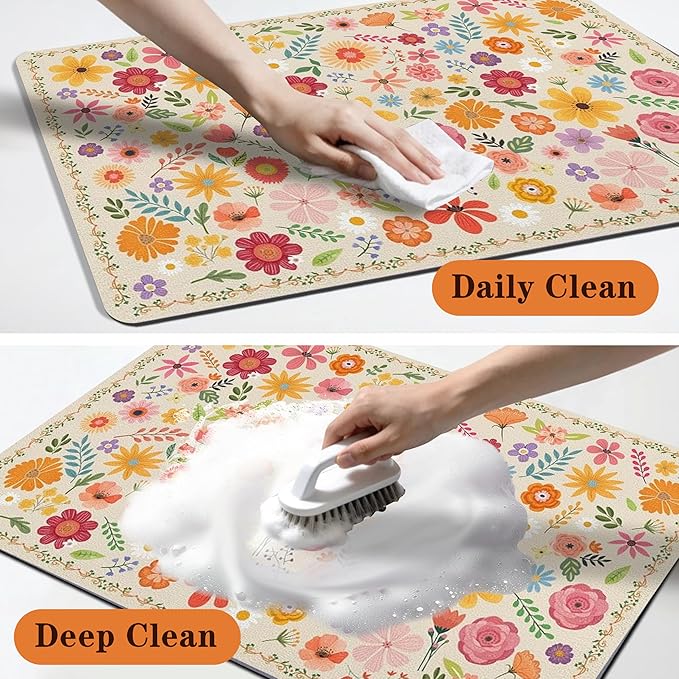 Pet Feeding Mat for Floors Waterproof Dog Mat for Food and Water Absorbent Quick Dry Non Slip mat for Cat Bowls