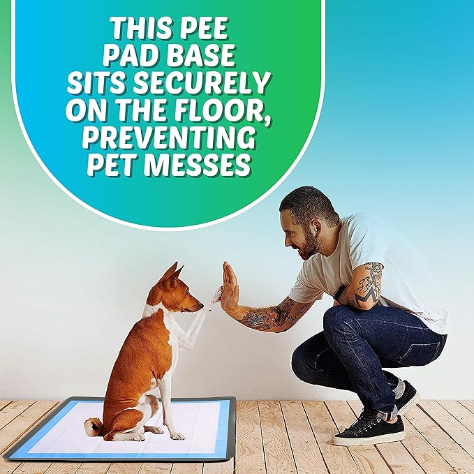 TidyFriend 2 Pack Dog Pee Pad Holder Tray Fits for 36” x 36” Wee Wee Pee Pads - Stable Grip, Raised Edges, Quick-Wipe Silicone Surface Dog Potty Tray Holder for Indoor Flooring Protection (Grey)