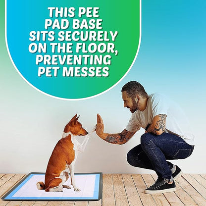 TidyFriend 2 Pack Dog Pee Pad Holder Tray Fits for 36” x 36” Wee Wee Pee Pads - Stable Grip, Raised Edges, Quick-Wipe Silicone Surface Dog Potty Tray Holder for Indoor Flooring Protection (Grey)