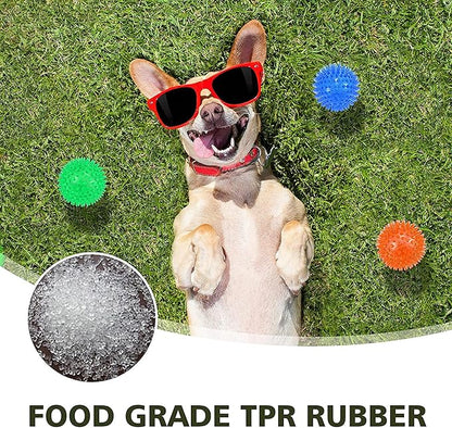 petizer 6 Pack 3.5” Squeaky Dog Toy Balls, Floating Pool Balls, Spiky Dog Balls, Durable Interactive Fetch Toys for Puppy, Dog Chew Toys for Teething (3.5", Medium/Large)