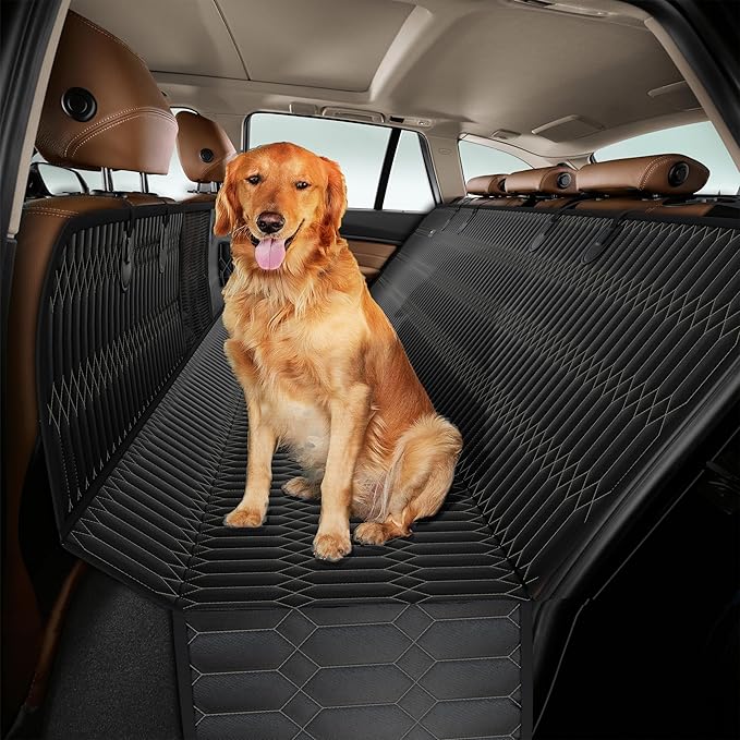 Magnelex Dog Car Seat Cover. 6-in-1 Dog Hammock for Cars, Trucks & SUVs. Seat Cover for Back Seat with Mesh Window. Waterproof and Nonslip Back Seat Pet Cover for Dogs, Large Size