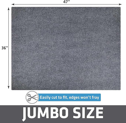 Drymate Cat Litter Box Mat, Litter Trapping Mat, Waterproof, Urine-Proof, Absorbent, Machine Washable, Soft on Paws, Contains Mess, Protects Floors, Kitten Supplies, Grey, 36x47 Jumbo XXL