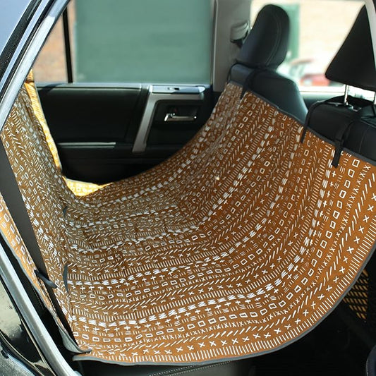 Molly Mutt 3-in-1 Back Seat Cover for Dogs, 100% Cotton Canvas Back Seat Hammock with Headrest Straps, Belt Slots, & Anchors, Non-Skid Cargo Area Cover, Machine Washable, No Harmful Chemicals, 56"x56"