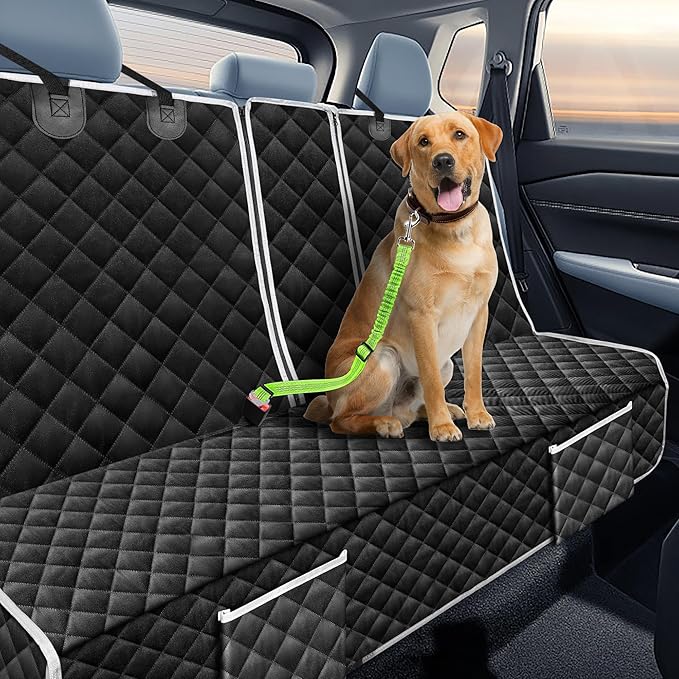 Dog Car Seat Cover Compatible with GMC Sierra 1500 2500 3500 SLT AT4 Denali Back Seat Accessories 2000-2025 2026, Waterproof Pet Bench Backseat Covers with Non-Slip Backing for Large Truck