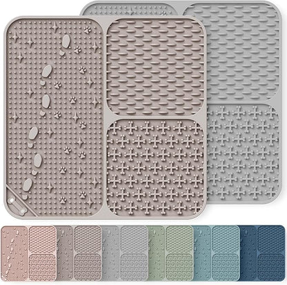 Lick Mat for Dogs(2pcs, Large, 7.9") Easy Clean Silicone Licking Pad Slow Feeder for Pets Cats with Suction Cups, Enrichment Accessories Anxiety Boredom Relief, Keep Them Busy for Bathing