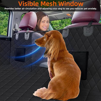 Dog Car Seat Cover for Back Seat, Hard Bottom, 100% Waterproof, 330bs Back Seat Extender, Perfect for SUV and Truck
