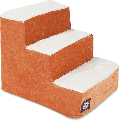 3 Step Portable Pet Stairs By Majestic Pet Products Villa Orange Steps for Cats and Dogs Tangerine