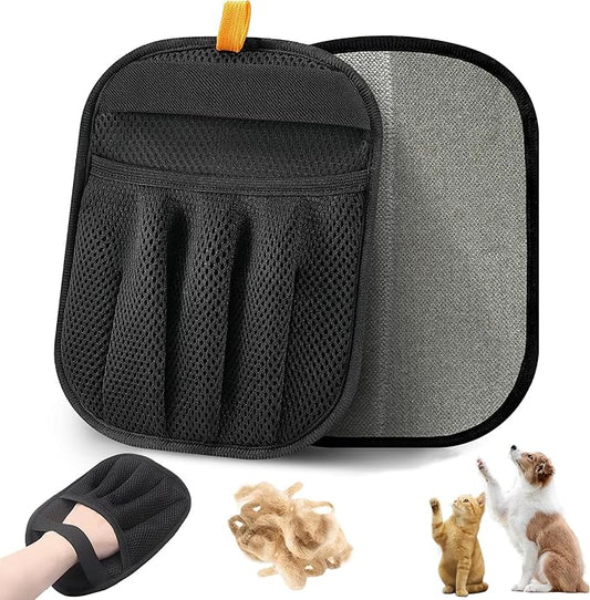 2-Pack Reusable Pet Hair Remover Gloves for Dogs & Cats – Electrostatic Dehairing Glove for Sofas, Furniture, Carpets, Car Seats & Pet Grooming – Eco-Friendly, Washable, Multi-Surface Tool