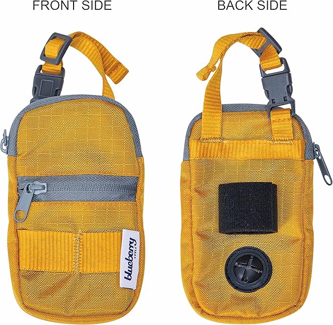 Blueberry Style Amber Dog Waste Bag Dispenser, Dog Poop Bag Holder Leash Attachment, Includes 1 Roll of Free Poop Bags