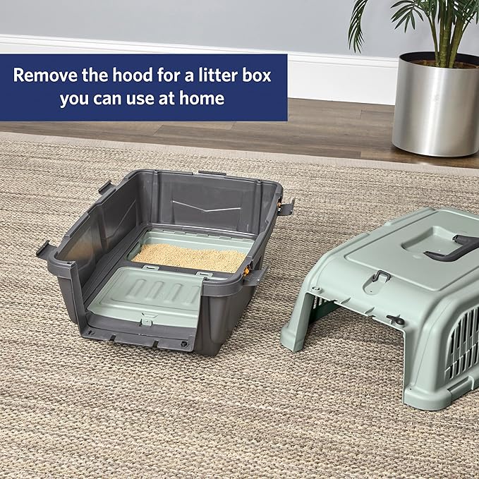 Midwest Homes for Pets Skudo 24” Plastic Cat Carrier with Integrated Litter pan