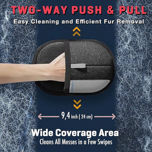 Pet Hair Removal Glove for Cats & Dogs, Upgraded Electrostatic Reusable Pet Hair Remover Tool, Magic Fur Removal Mitt for Laundry, Couch, Carpet, Car Seat, Pet Grooming Gloves (2)