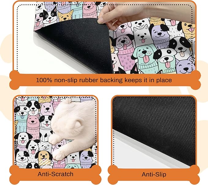 Pet Feeding Mat for Floors Waterproof Dog Mat for Food and Water Absorbent Quick Dry Non Slip mat for Cat Bowls