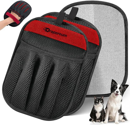 Pet Hair Remover Glove (2 Pack) – Reusable Electrostatic Pet Hair Removal Mitt for Couch, Carpet, Car Seat & Laundry – Cat & Dog Fur Cleaning Tool for Furniture