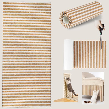 Natural Cork-Cat Scratch mat Upgraded-Cat Scratch Pad Rug-cat Couch Protector-Scratch Furniture Protector for Post/Sofa/Floor-Wall Scratchers for Indoor-Carpets Scratching-Stretching-Kitty Gifts-white