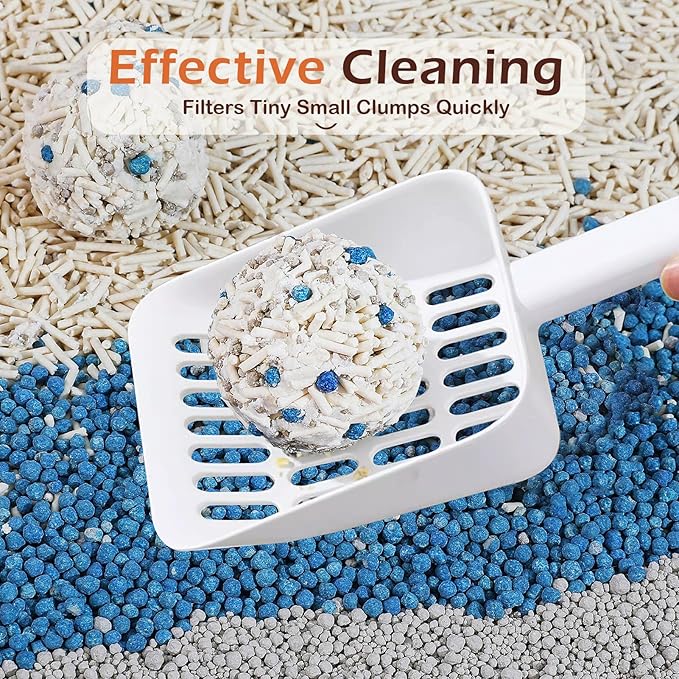 Cat Pooper Scooper, 2 in 1 Cat Litter Scoop with Holder Stand Cat Accessories Cat Supplies Kitty Litter Scoop Heavy Duty and Easy Clean