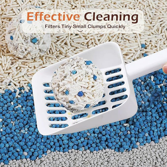 Cat Pooper Scooper, 2 in 1 Cat Litter Scoop with Holder Stand Cat Accessories Cat Supplies Kitty Litter Scoop Heavy Duty and Easy Clean
