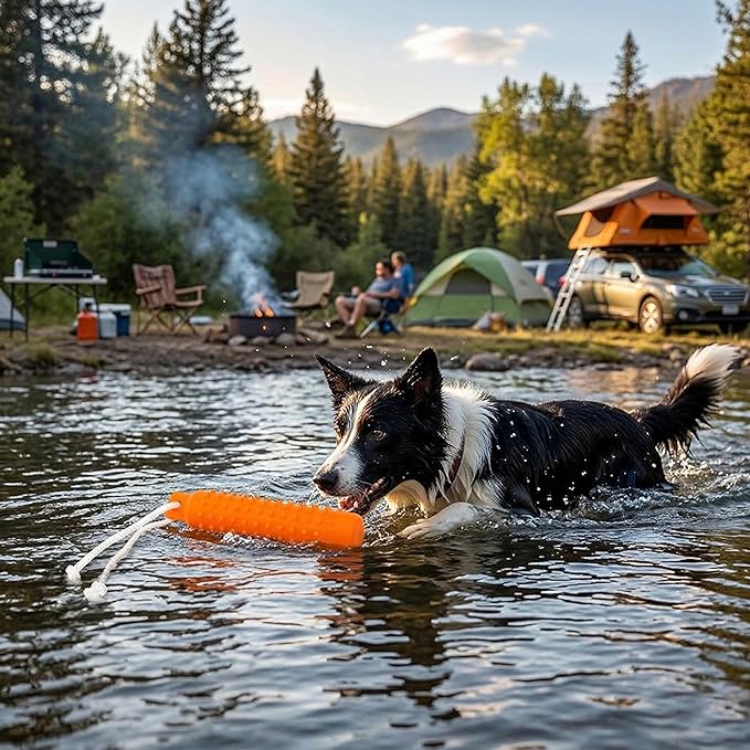 Dog Float Toy - Interactive Training Bumper & Fetching Retrieving Dog Water Toys Dummy Outdoor - Lightweight for Float on the Water Pool Fetch Rope Pet Toys for Small, Medium, Large Dogs