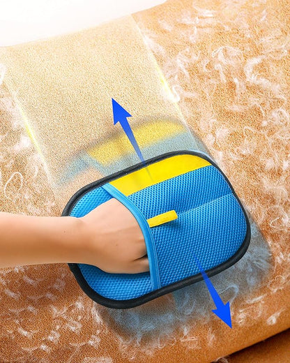 2026 Thickened Electrostatic Pet Hair Removal Gloves (2 Pcs) - Reusable Strong Grooming Gloves for Cats & Dogs, Hair Remover Gloves for Couch, Furniture, Carpet, Car Seats & Clothing Blue