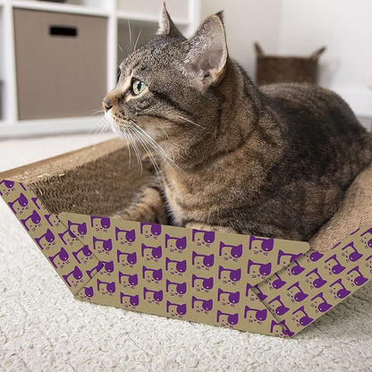 SmartyKat Super Scratcher Chaise Corrugate Cat Scratcher and Lounge, Cradling Chaise Shape for Scratching & Comfort