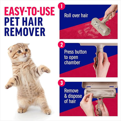 ChomChom Roller Pet Hair Remover – Original Size Reusable Lint Roller for Cat & Dog Hair on Furniture, Couch, Carpet, Car, Rugs & Bedding – Portable, Eco-Friendly (Dog)