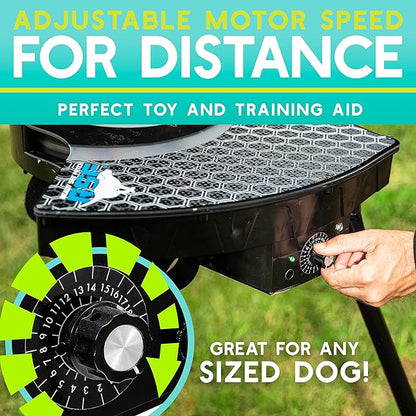 Franklin Pet Supply Co. Automatic Disc Launcher for Dogs - Ready Set Fetch Automatic Disc Tosser Dog Toy for Fetch - Portable Thrower Toy - Battery Powered