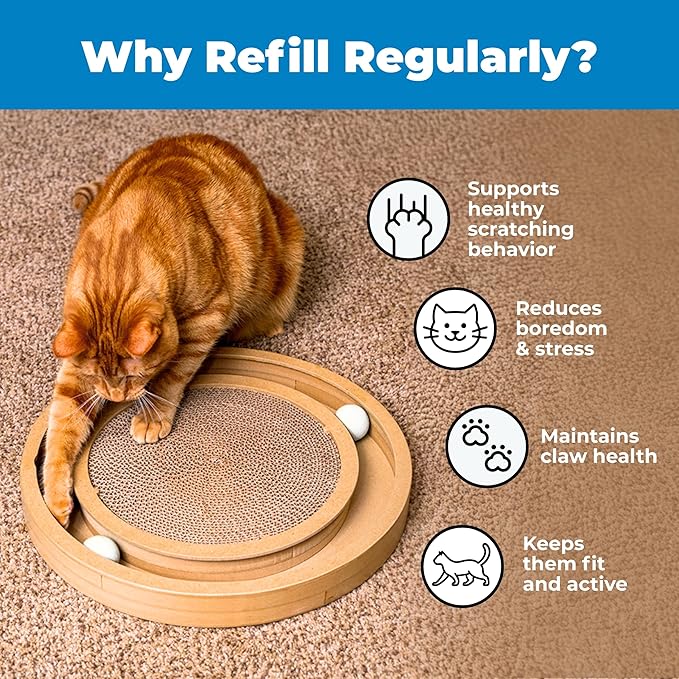 Best Pet Supplies Catify Cat Scratcher, Fun Interactive Scratchers, Posts, Poles, Claw Safe, Furniture Saver Indoor Play Support Natural Cat Behaviors Heavy Duty - 3 Pack Round, 10 x 10