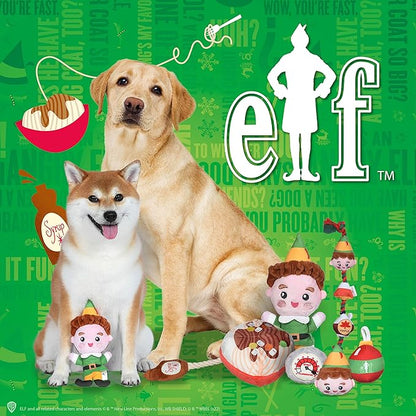 Elf: Holiday Plush Squeaker Buddy The, Clausometer, and Ornament Ball Set - 3pc Toy Set(3”)