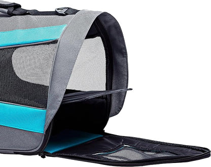 Pawer 18” x 11”x 11” Soft-Sided Foldable Airline Approved Pet Carrier for Cat, Puppy and Small Dog, Washable 600D Oxford Fabric, with Handle and Strap for Carry, Multiple Colors Available